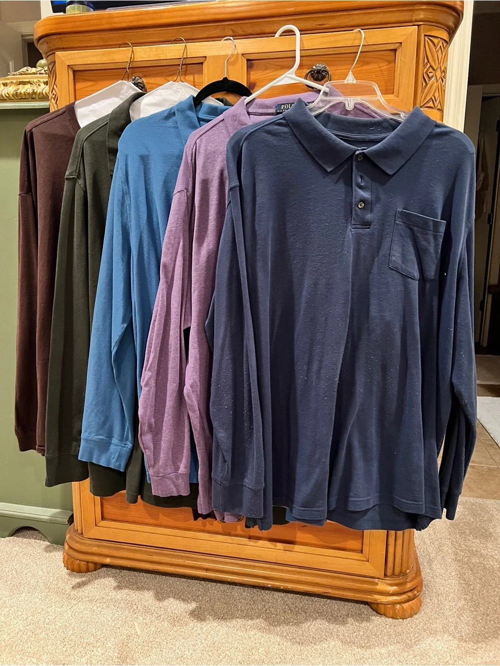 Lot of 5 Long-Sleeve Polo Style Shirts Sz 3x